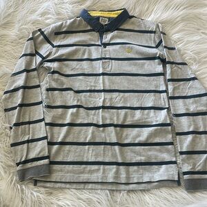 Armani Junior Striped Long Sleeve Polo